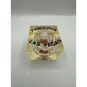 Rare Vintage MCM Advertising Fabulous Las Vegas Lucite Moving Dice In a Globe